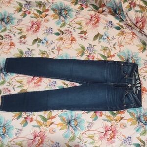 REWASH JEANS -  Dark Blue Distressed Junior Girls Jeans